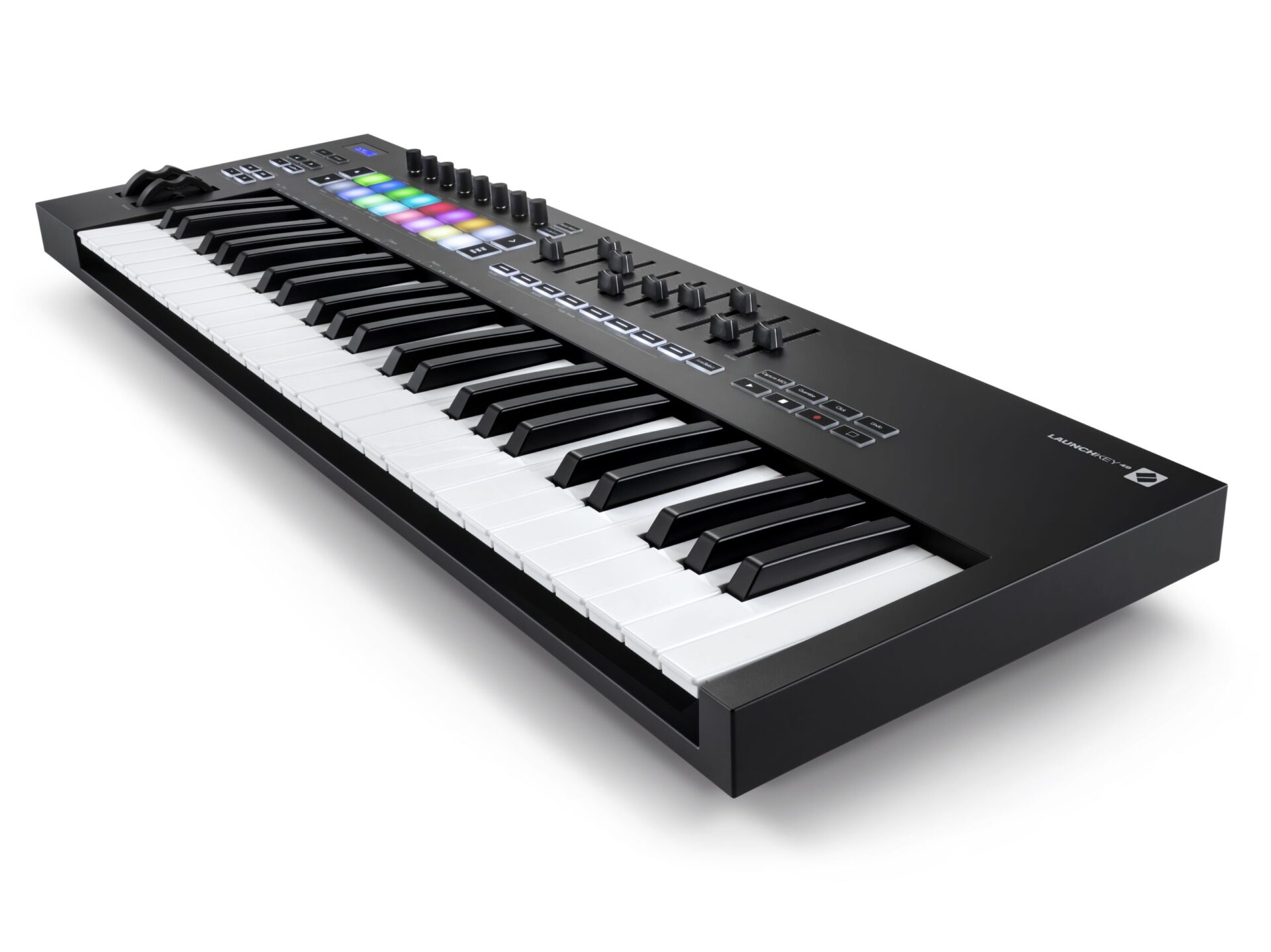 LaunchKey49-3quart-right_HR AUDIOIBIZA TECLADO MIDI NOVATION LaunchKey 49 3quart right HR scaled